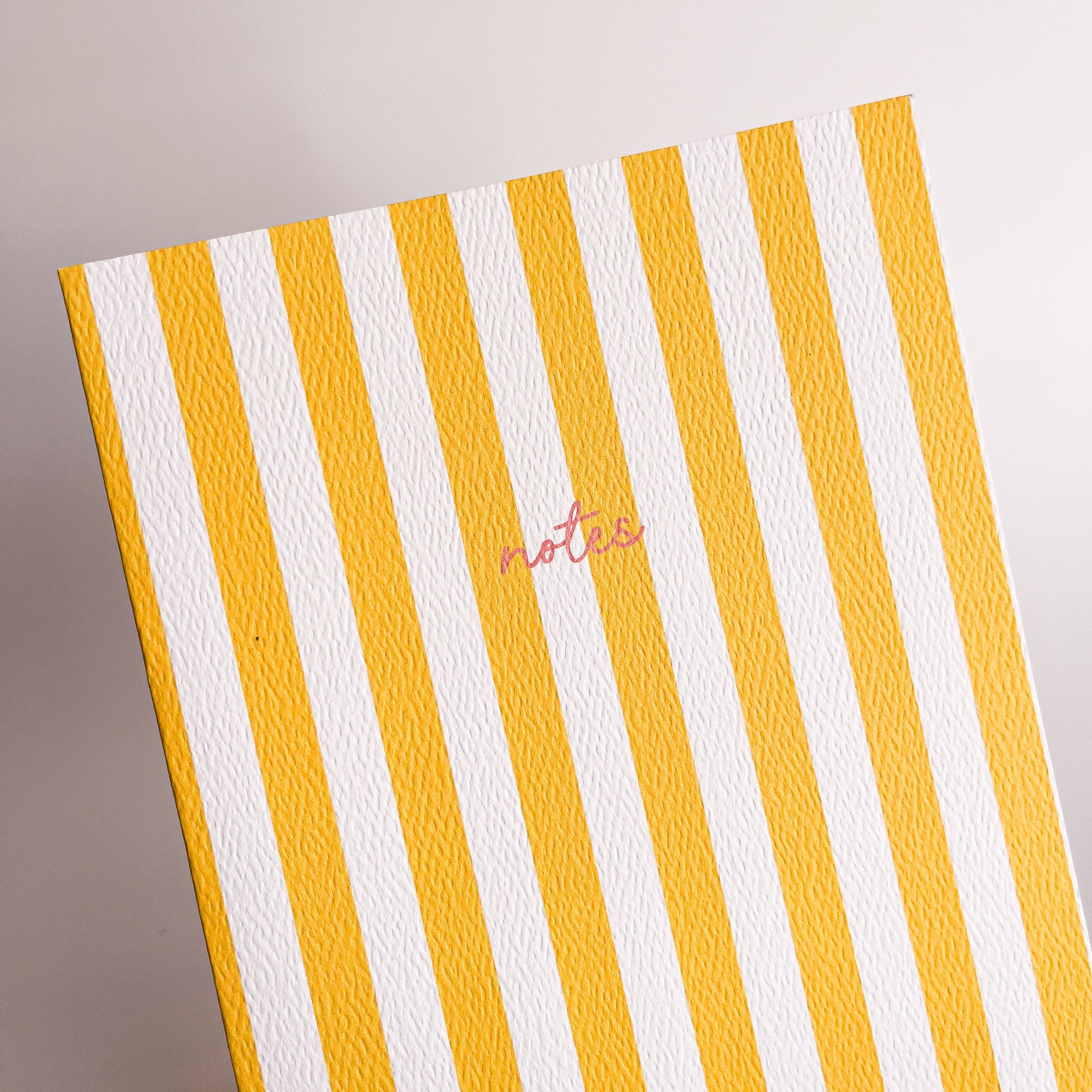 Striped Notebook with Contrast Colour ~ Yellow A5