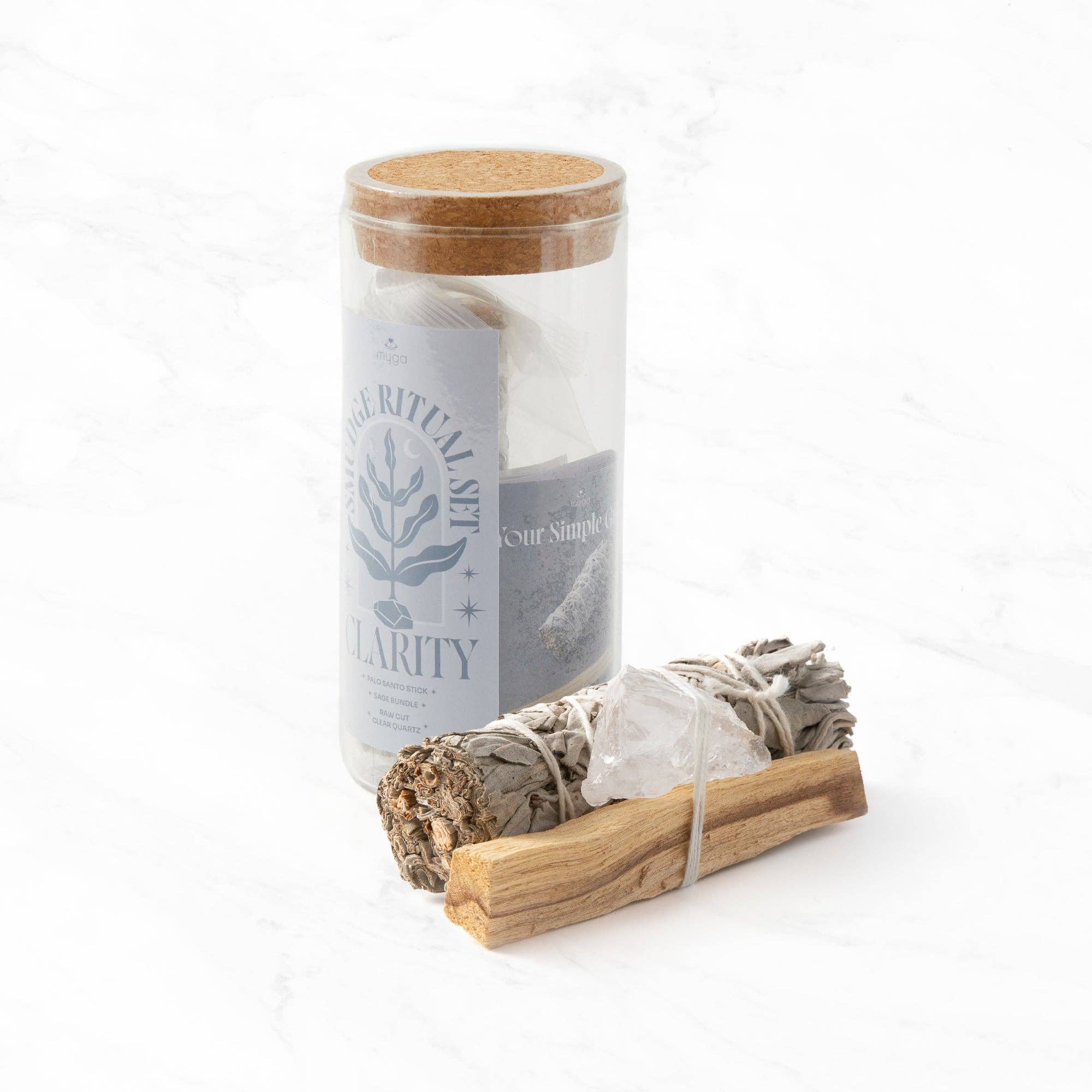 Clear Quartz Smudge Ritual Set – Cleanse, Protect & Invite Positive Energy