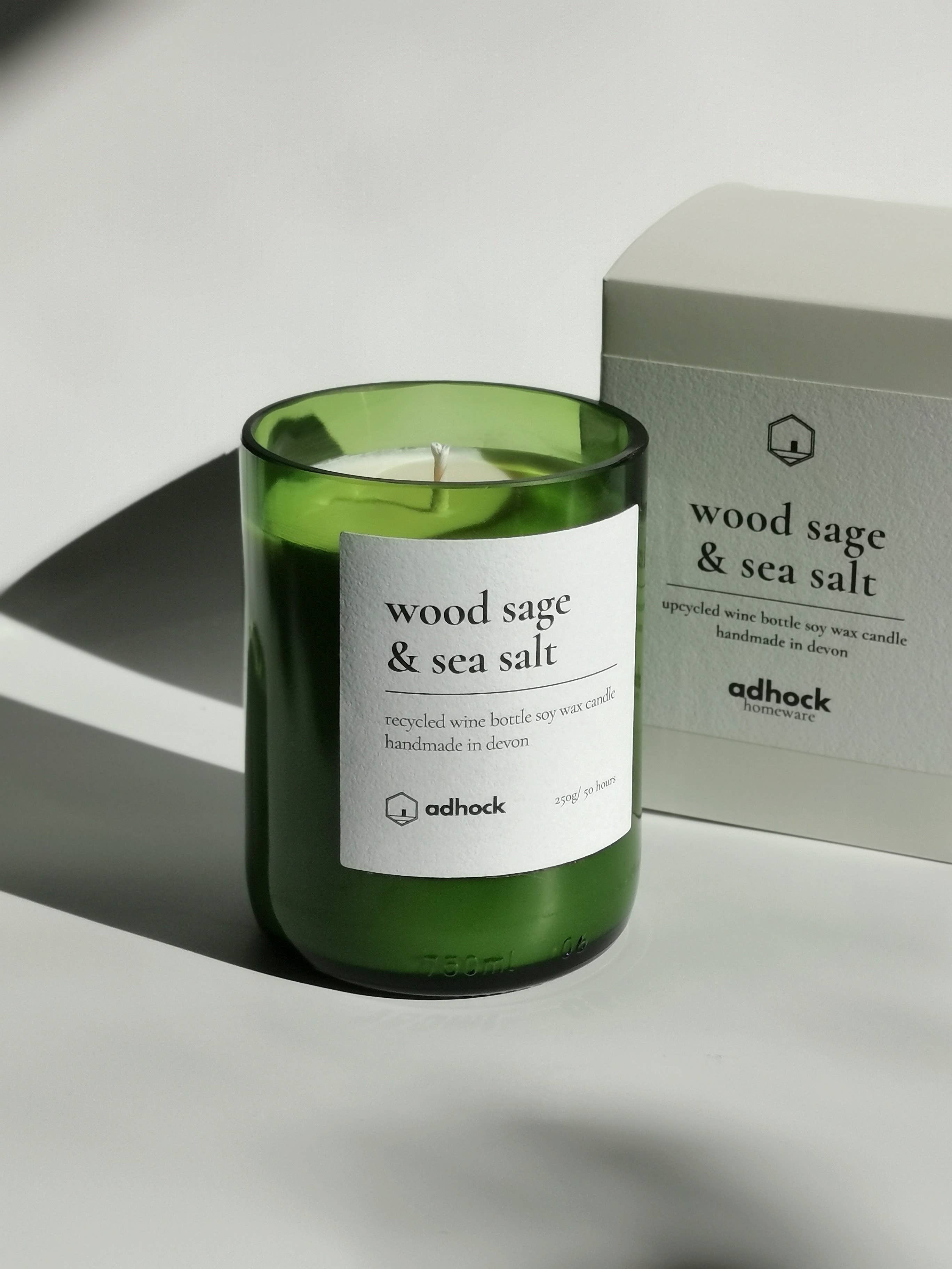 Wood Sage & Sea Salt Wine Bottle Candle