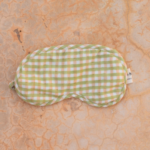 Organic Cotton Eye Mask -  Sage Gingham