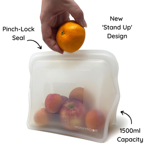 Extra Large Reusable Silicone Food Bags x2 1500ml