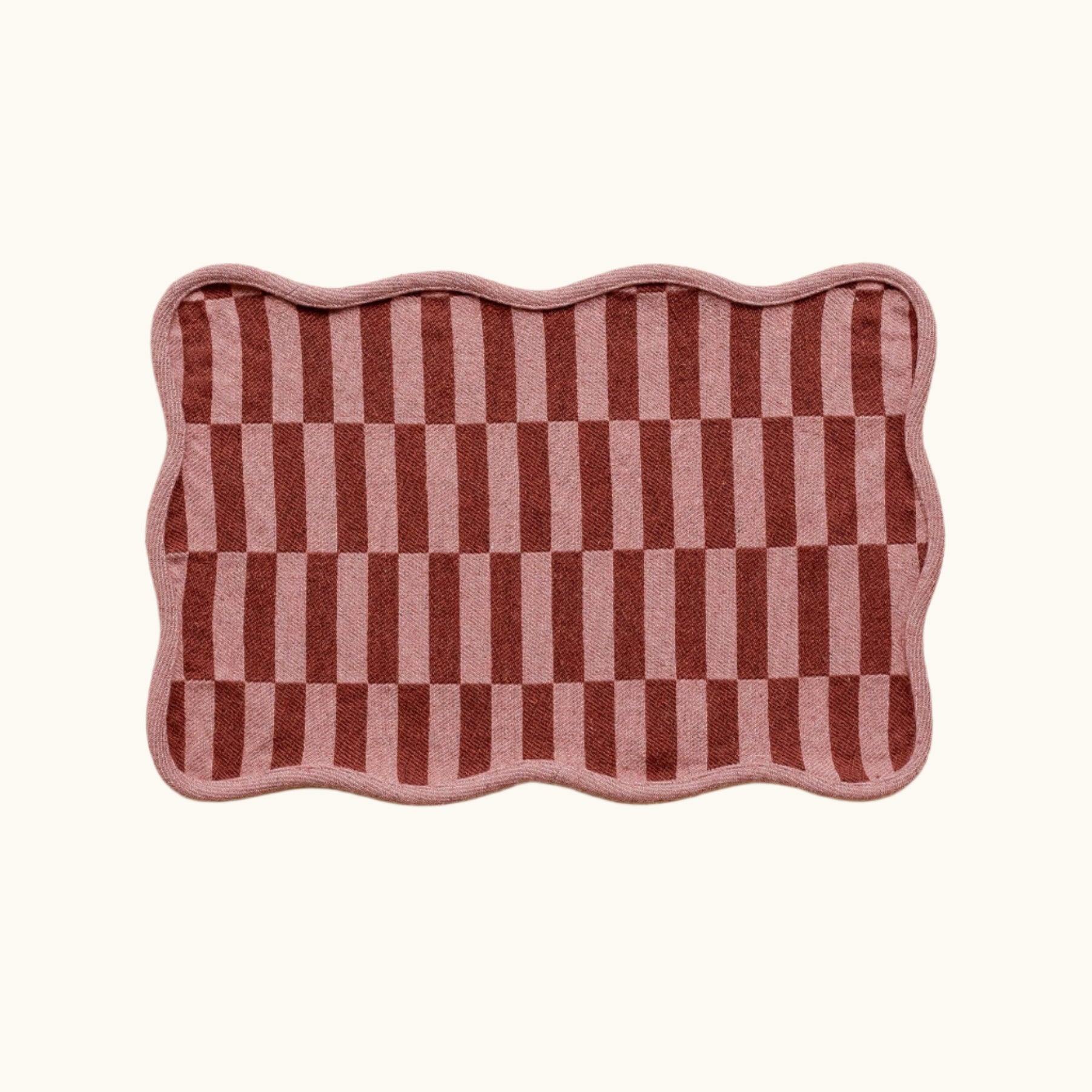 Cotton Placement Set of 2 ~ Rose Checkerboard