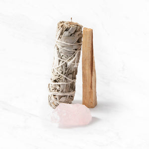 Rose Quartz Smudge Ritual Set – Cleanse, Protect & Invite Positive Energy