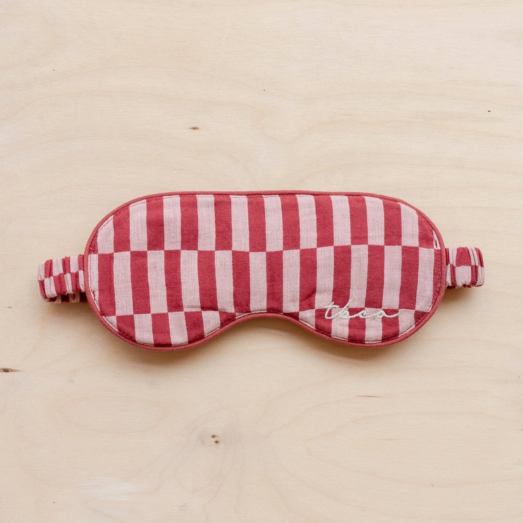 Cotton Eye Mask in Rose Checkerboard