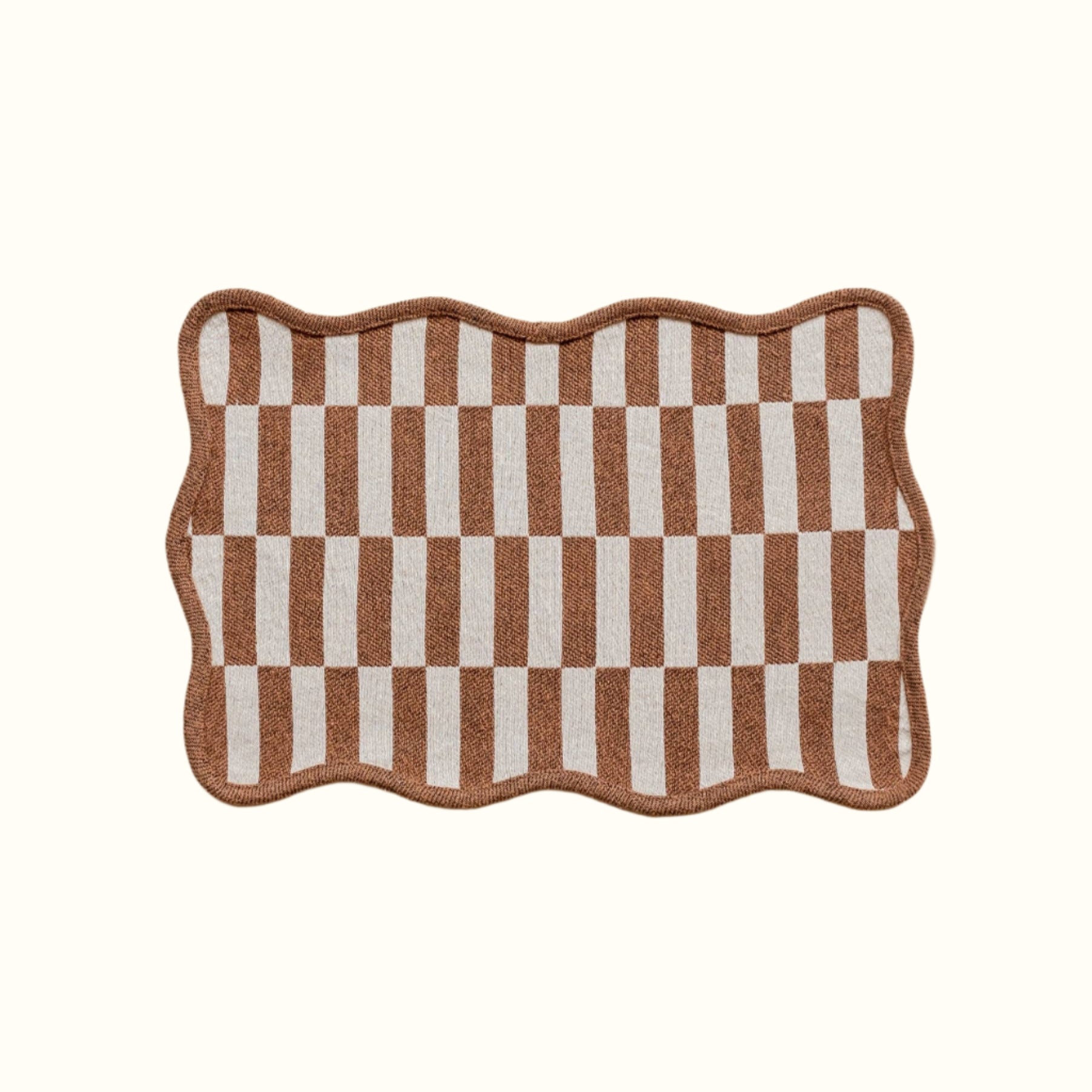 Cotton Placemats Set of 2 ~ Camel Checkerboard