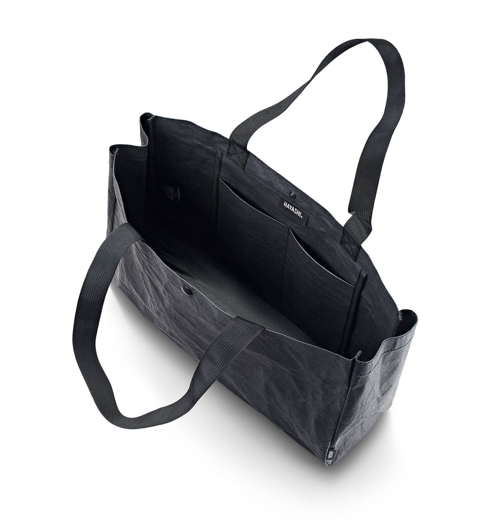 Rei Slouch Vegan Leather Tote Bag -  Black