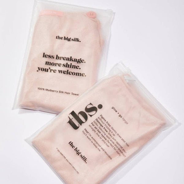 Organic Brushed Silk Hair Towel ~ Pink