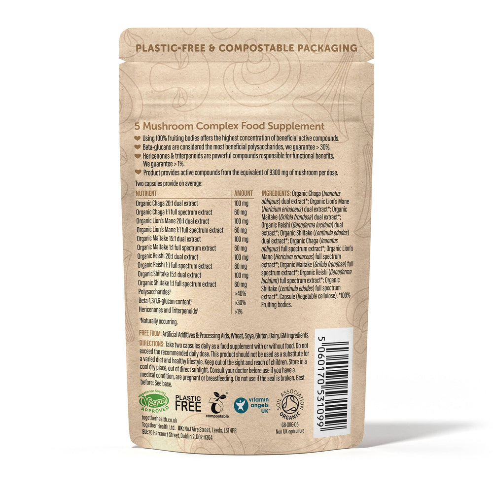 Together Health - Mushroom 5 Blend – 9300mg – High Strength – 60 Capsules