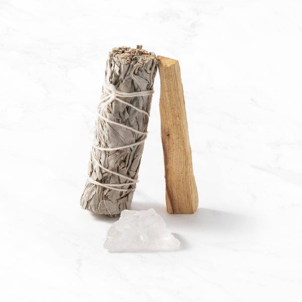 Clear Quartz Smudge Ritual Set – Cleanse, Protect & Invite Positive Energy