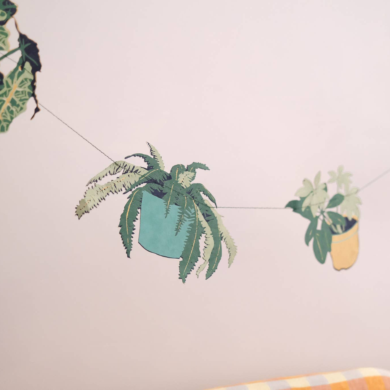 Houseplants Sewn Garland ~ Recycled Cotton Paper