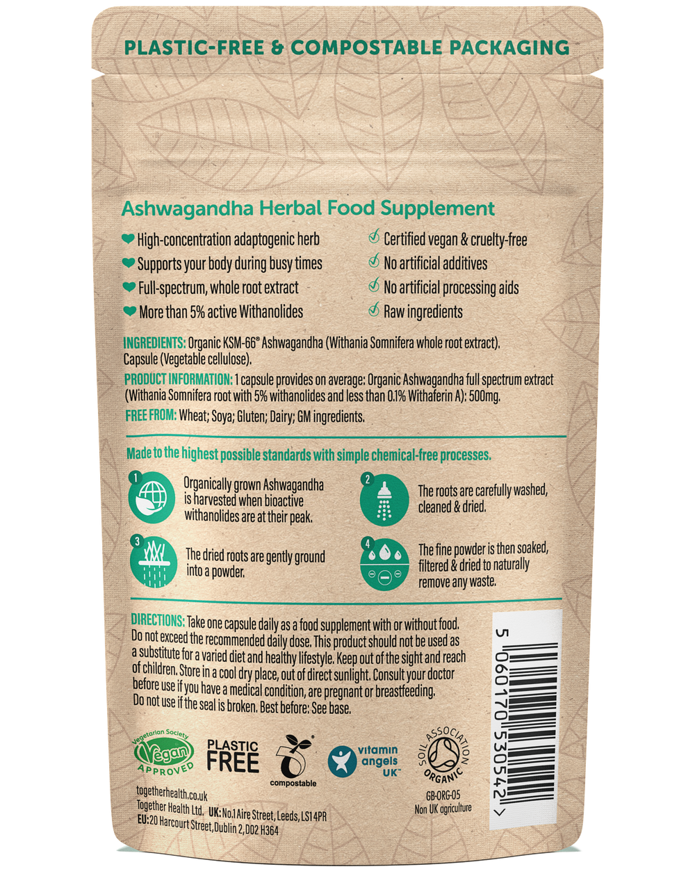 Together Health - Ashwagandha Supplement – Organic – 30 Capsules