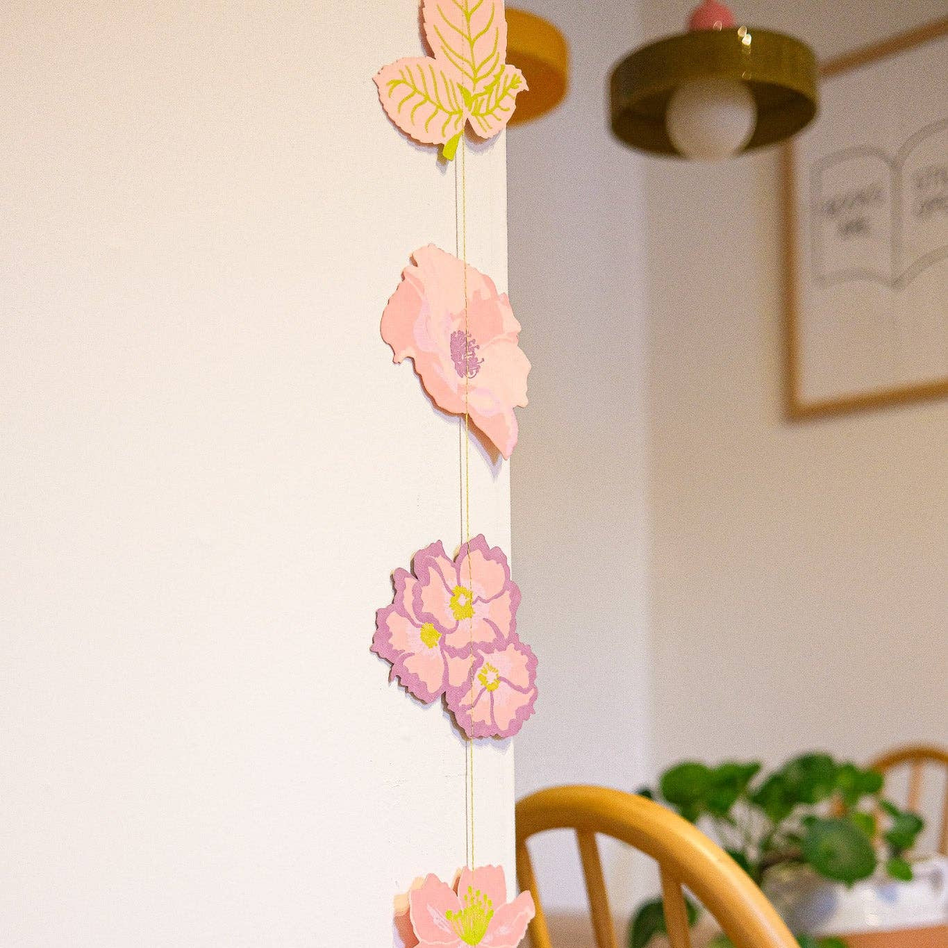 Vertical Rose Flower Garland ~ Recycled Cotton Paper