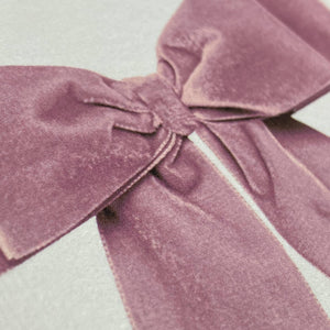 Baby Pink Velvet Bow Greeting Card ~ Blank