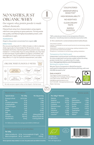 The Organic Protein Co. - Pure Unflavoured Organic Whey Protein