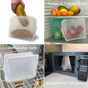 Extra Large Reusable Silicone Food Bags x2 1500ml
