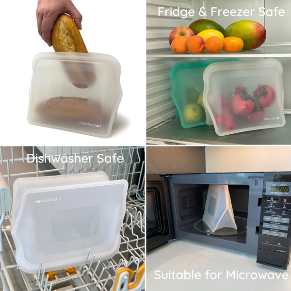 Extra Large Reusable Silicone Food Bags x2 1500ml