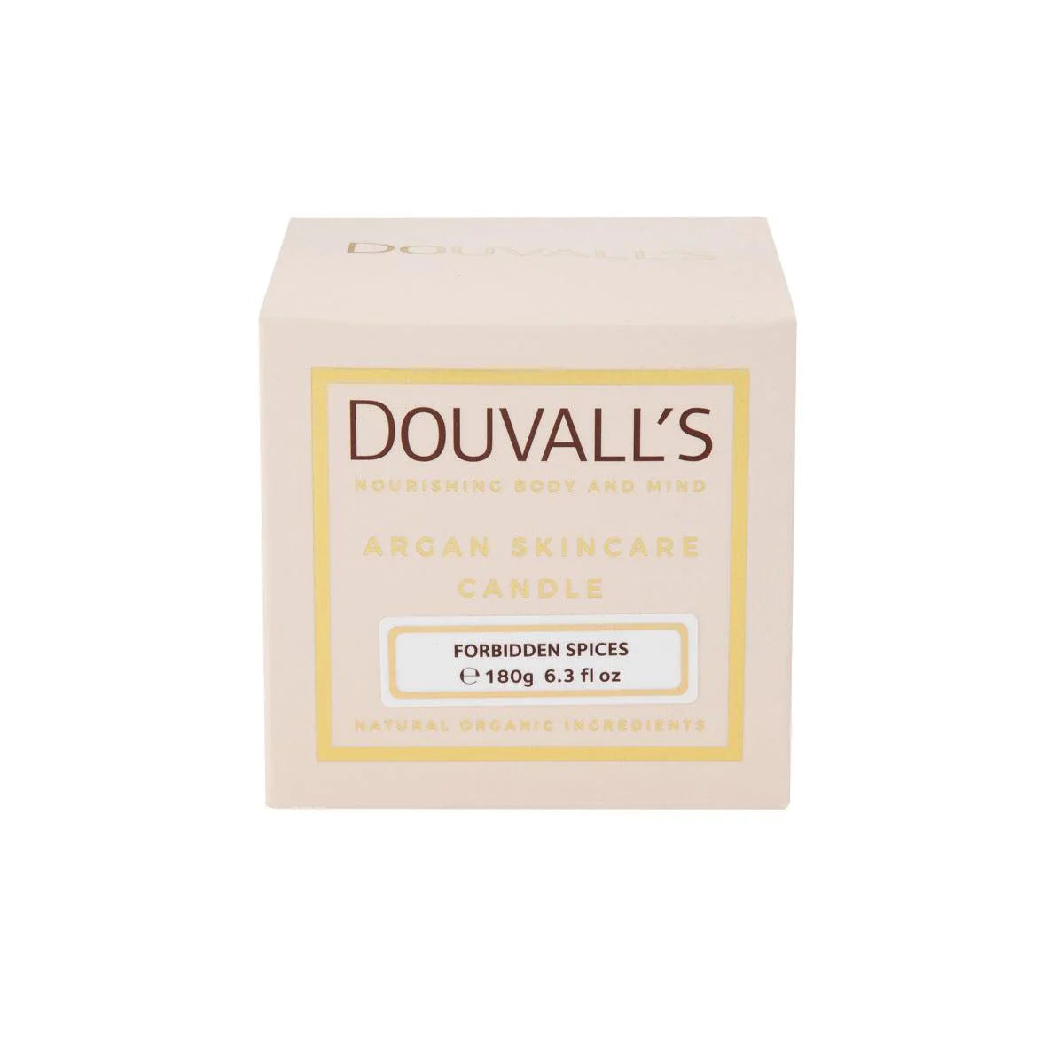 Organic Argan Skincare Candle, Forbidden Spices 180g | Intensely Nourishing and Hydrating Body Treatment