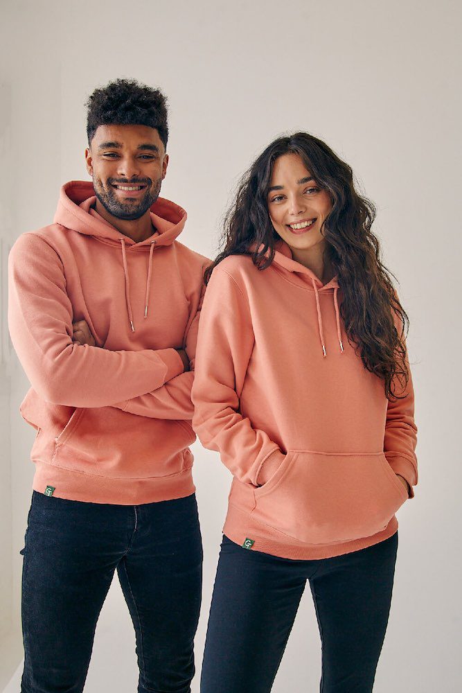 ORGANIC COTTON HOODIE - CORAL SAND