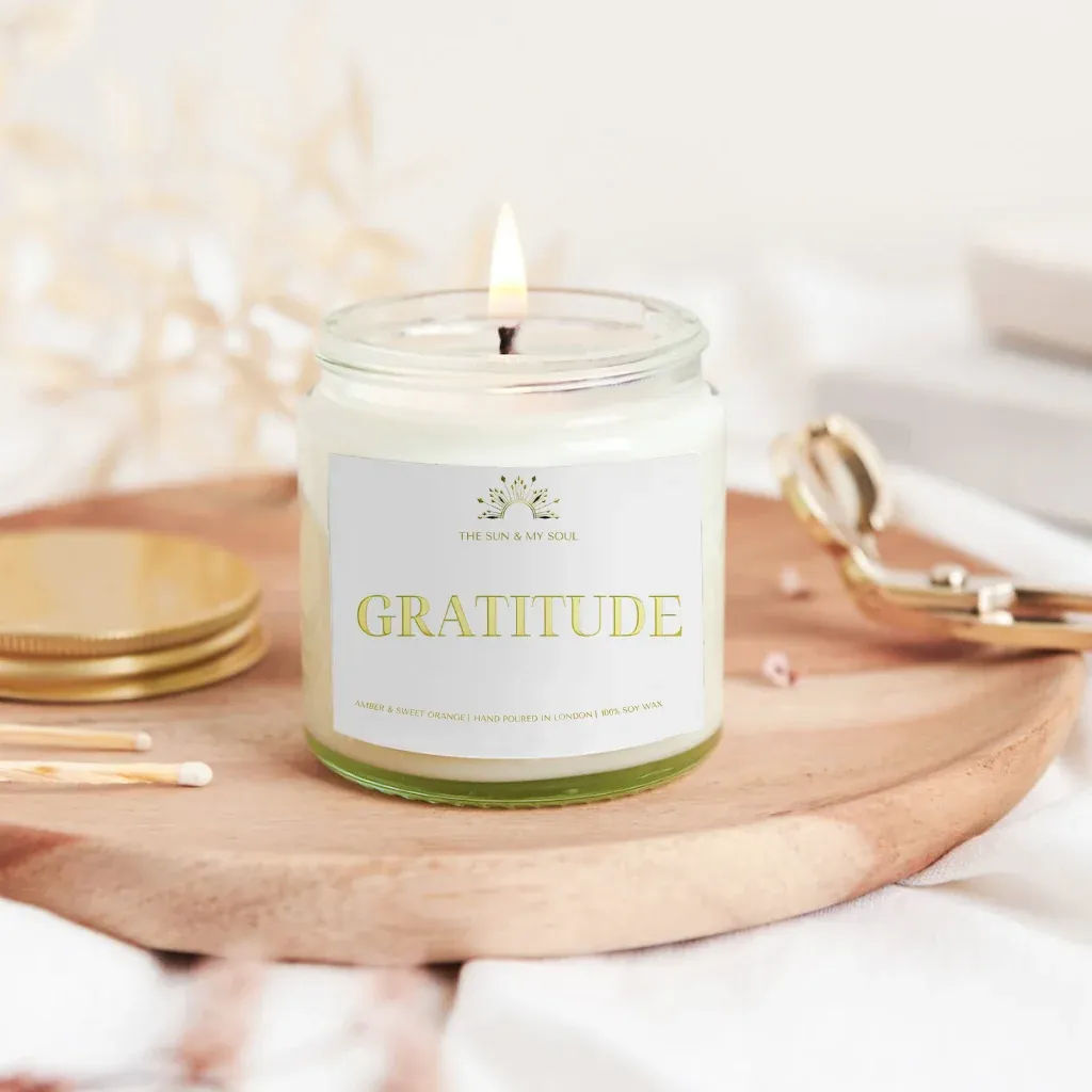 Gratitude - Amber Sweet Orange Scented Soy Candle