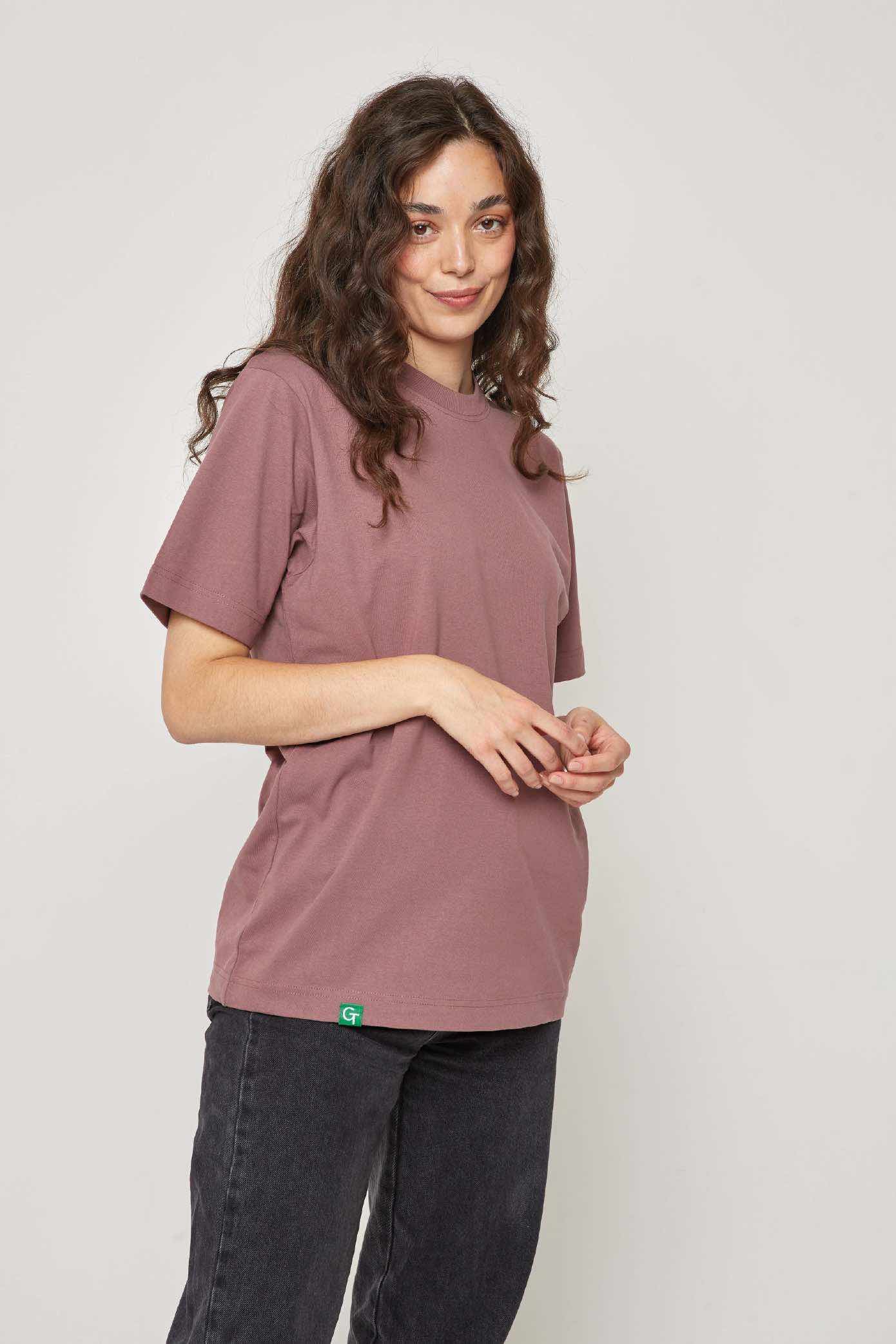 ORGANIC COTTON HEAVY T-SHIRT - ROSE BROWN