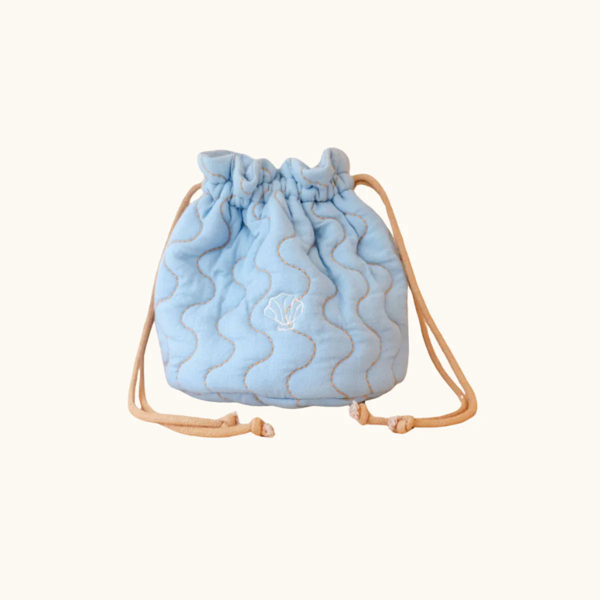 Cotton & Linen Wash Bag in Baby Blue