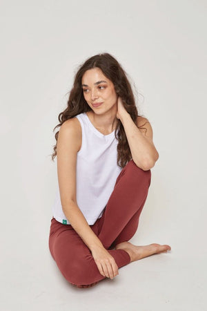 Organic Cotton Cropped Tank Top - White