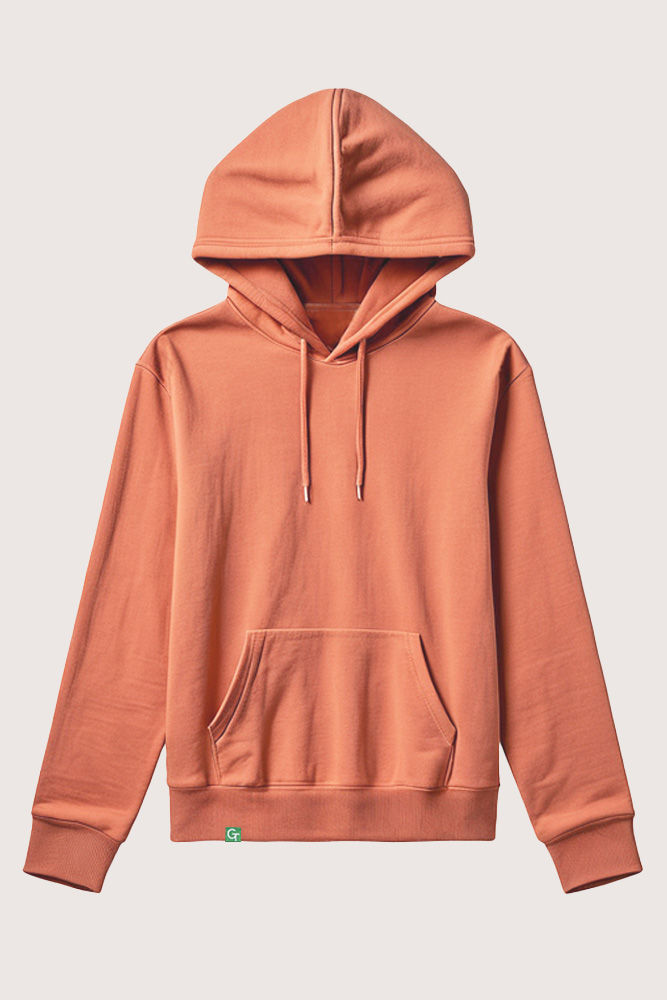 ORGANIC COTTON HOODIE - CORAL SAND