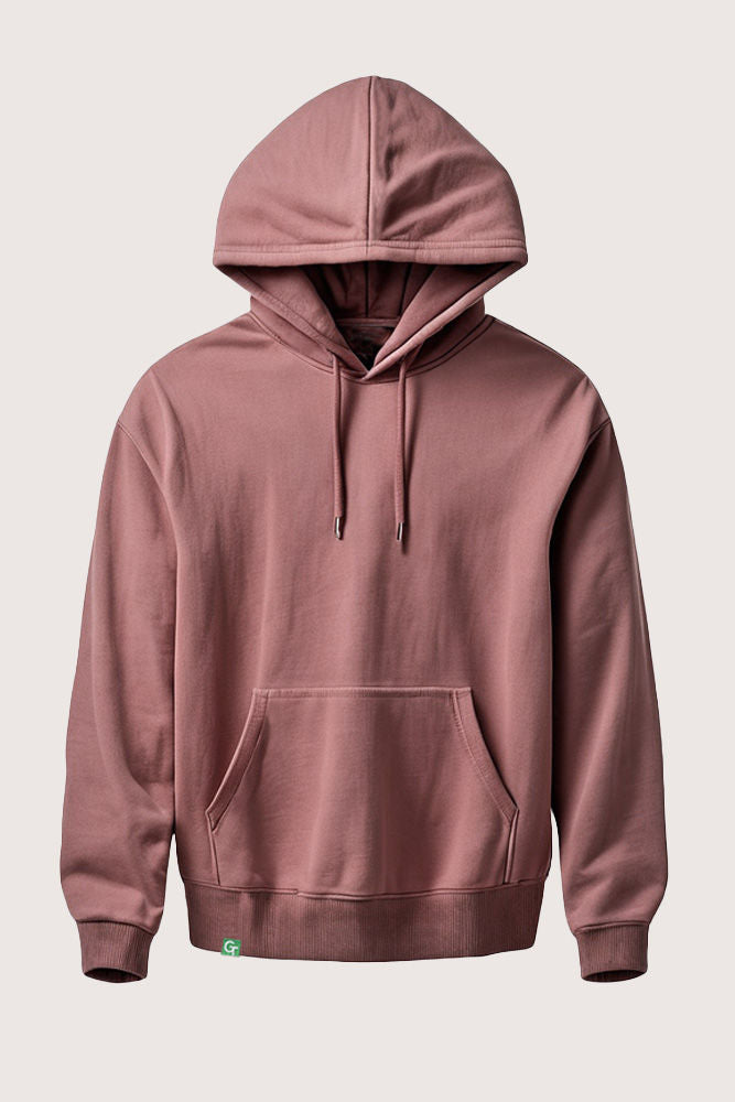 ORGANIC COTTON OVERSIZED HOODIE - ROSE BROWN