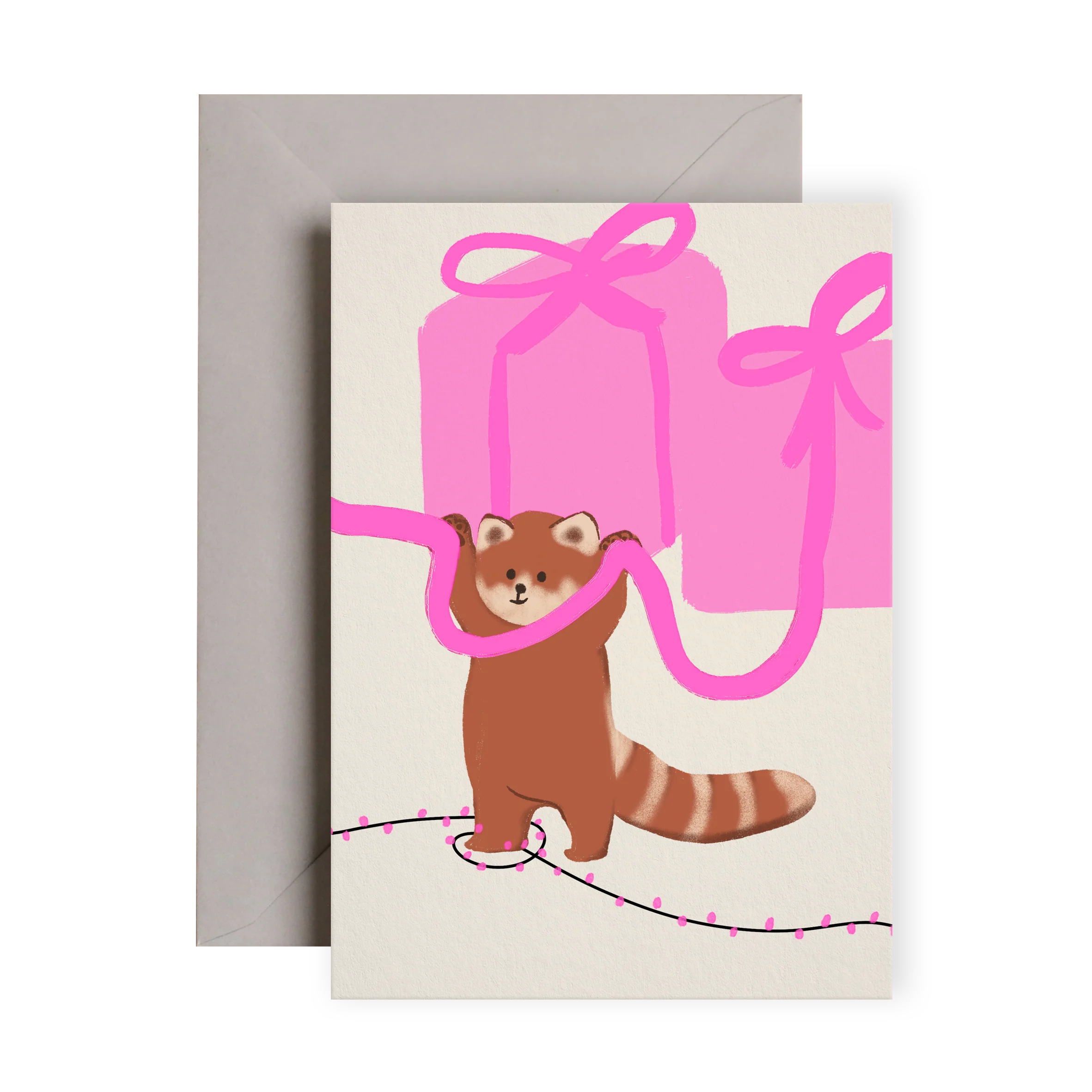 Red Panda Presents ~ Christmas Card