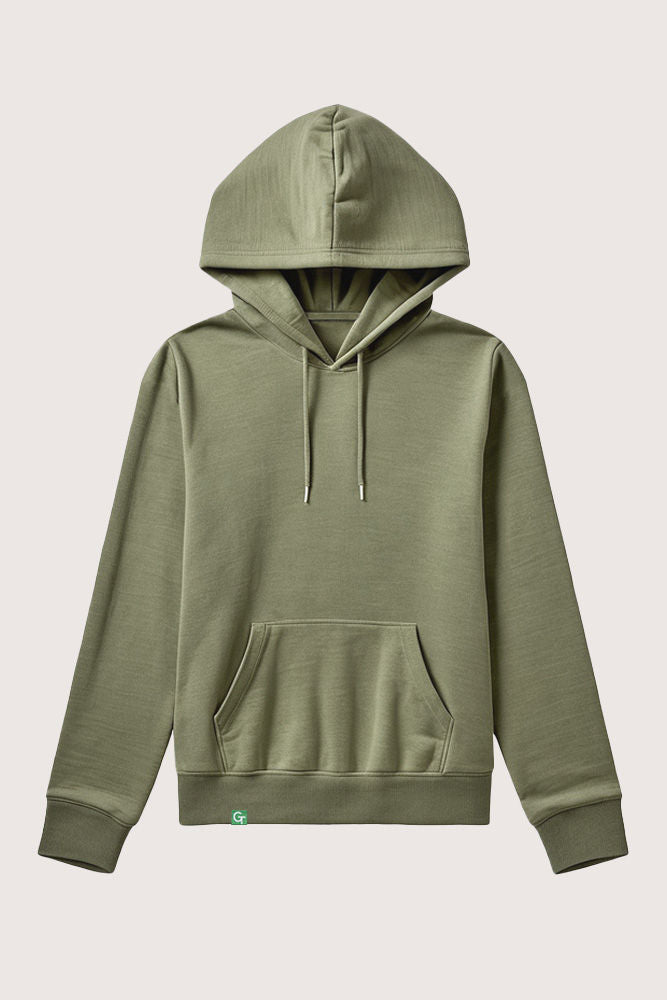 ORGANIC COTTON HOODIE - KHAKI HEATHER