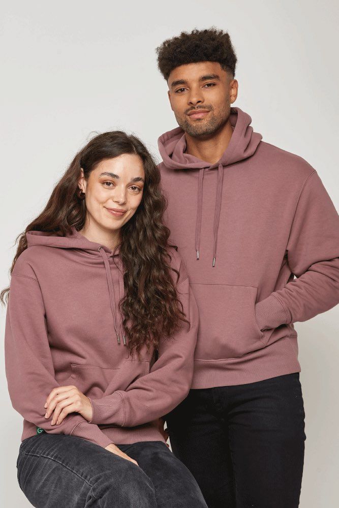 ORGANIC COTTON OVERSIZED HOODIE - ROSE BROWN