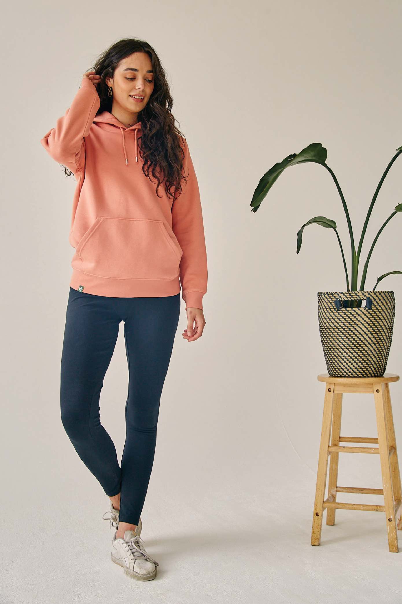 ORGANIC COTTON HOODIE - CORAL SAND