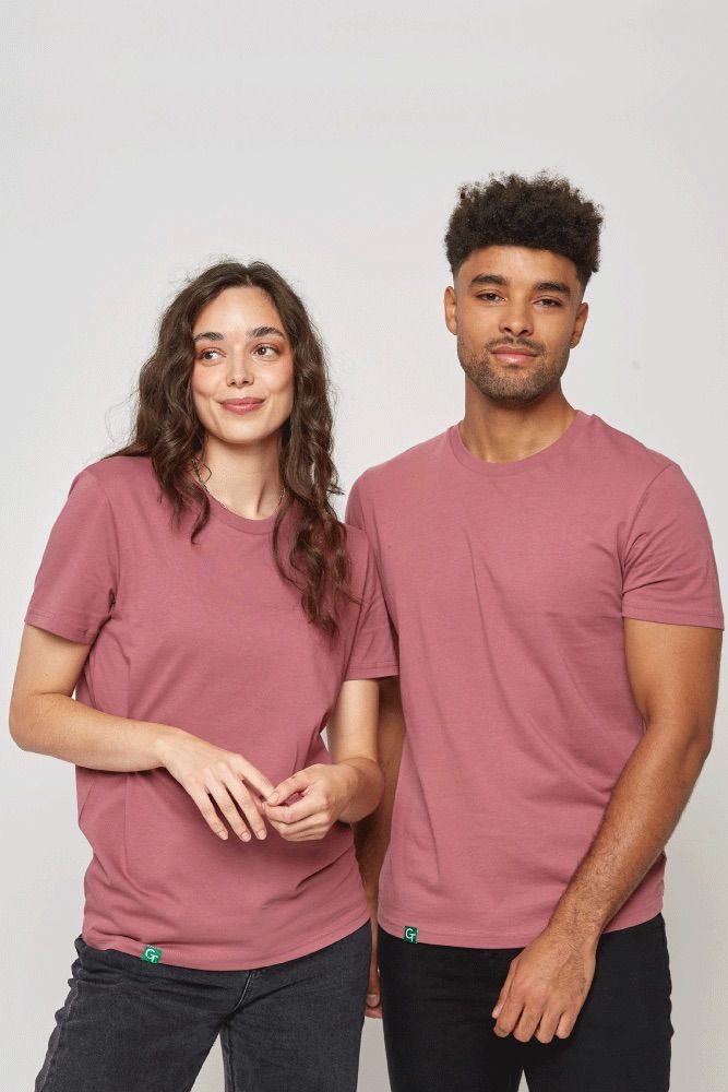 ORGANIC COTTON REGULAR FIT T-SHIRT - DARK ROSE