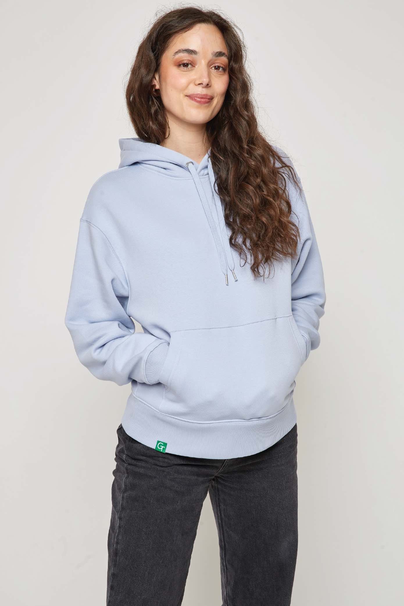 ORGANIC COTTON OVERSIZED HOODIE - COOL BLUE