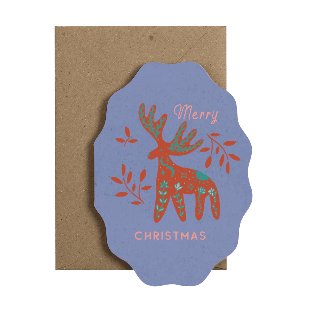 Merry Christmas Stag Cookie Card ~ Christmas Card