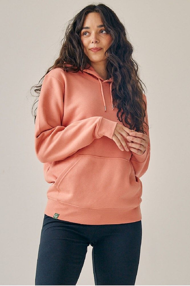 ORGANIC COTTON HOODIE - CORAL SAND