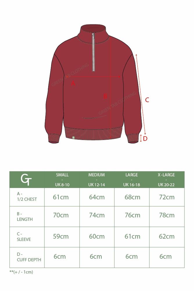 ORGANIC COTTON QUARTER ZIP JACKET - CHILLI RED