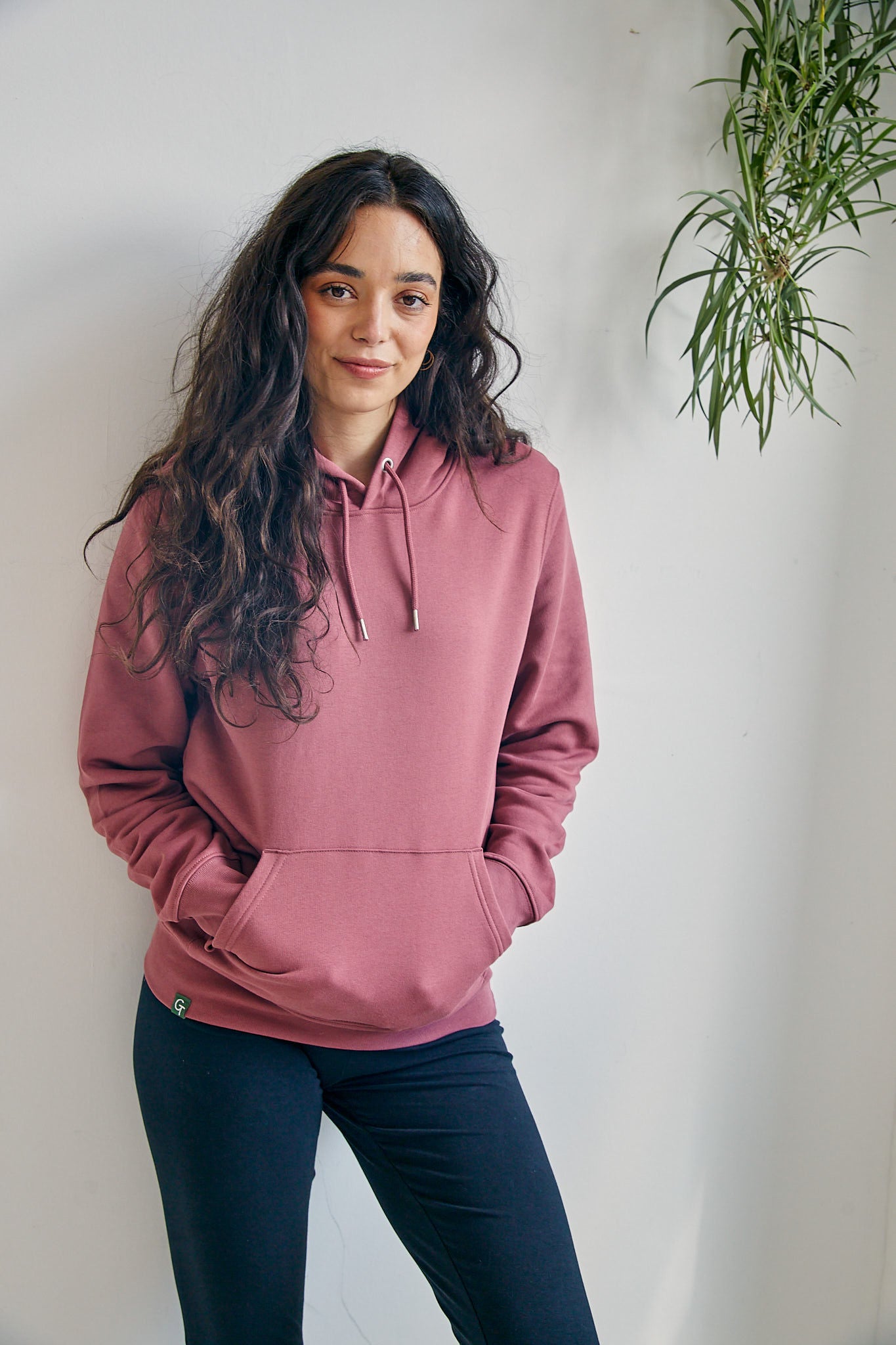 ORGANIC COTTON HOODIE - DARK ROSE