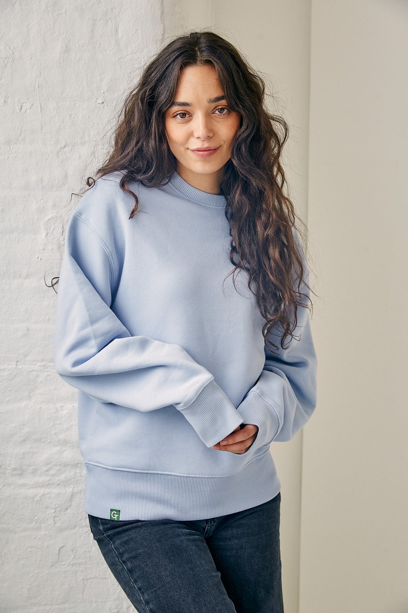 ORGANIC COTTON OVERSIZED SWEATER - COOL BLUE