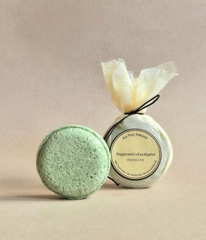 Vegan Solid Shampoo with Argan Oil, Green and Blue Clay, and Peppermint