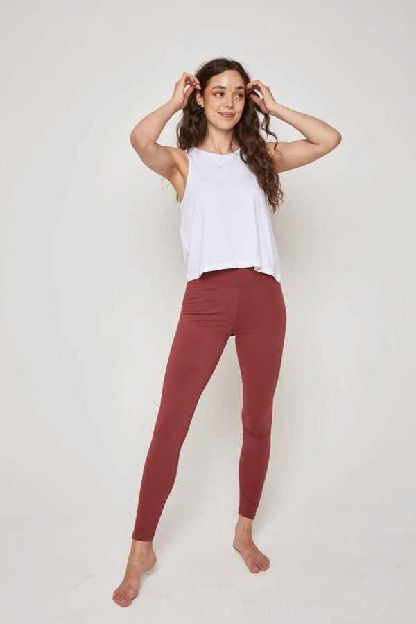 Organic Cotton Cropped Tank Top - White