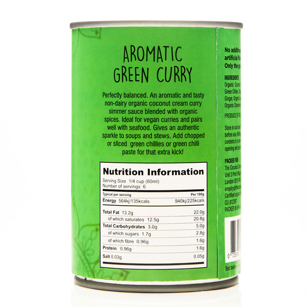 Organic Green Curry Coconut Cream - 400ml BPA-free Can