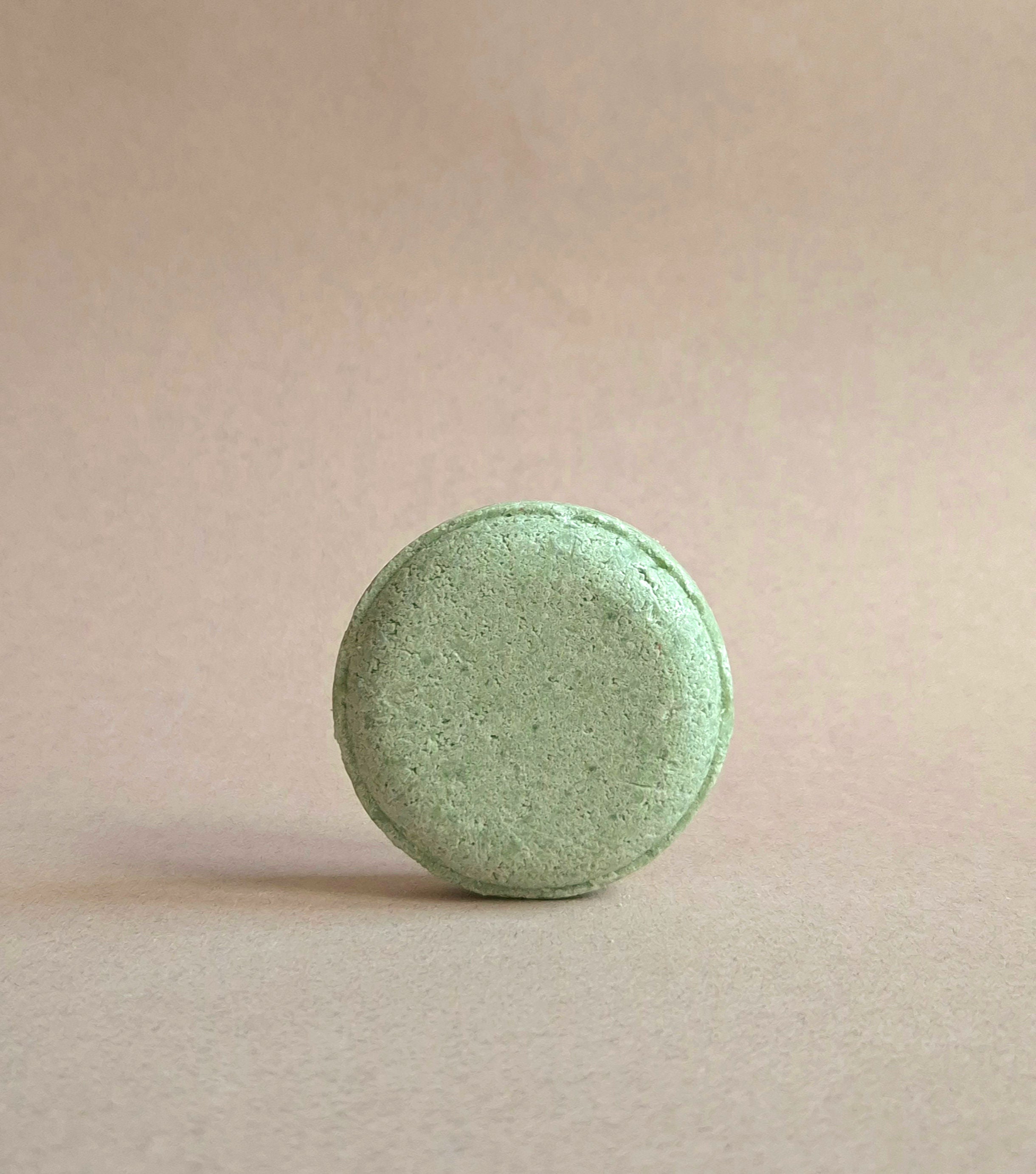 Vegan Solid Shampoo with Argan Oil, Green and Blue Clay, and Peppermint