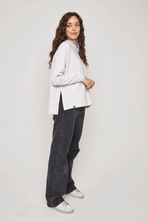 Organic Cotton Oversized Sweater - Snow Grey Heather