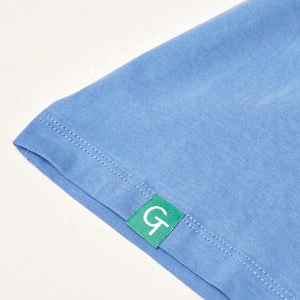 Organic Cotton Cropped Tank Top - Ocean Blue
