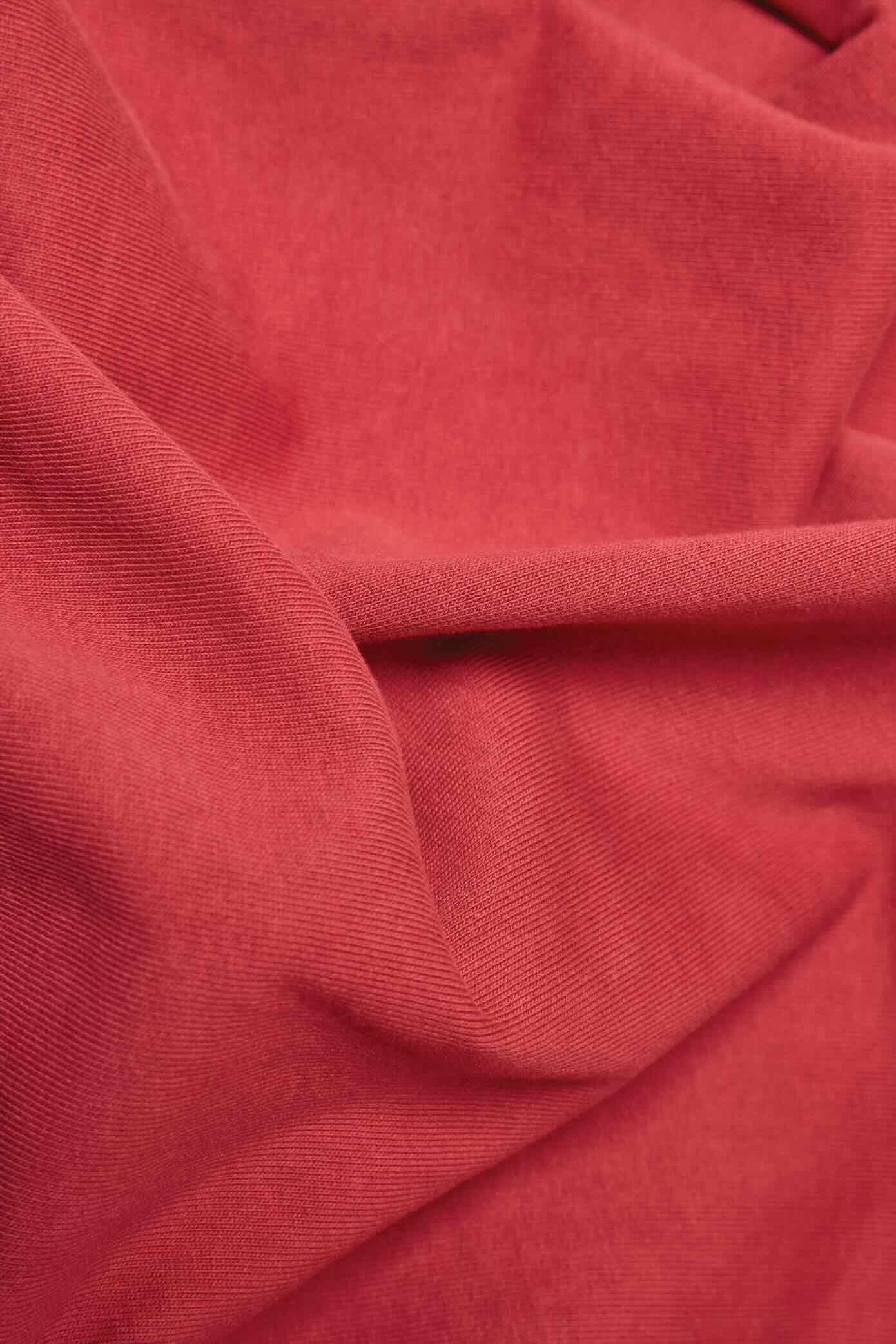 ORGANIC COTTON QUARTER ZIP JACKET - CHILLI RED