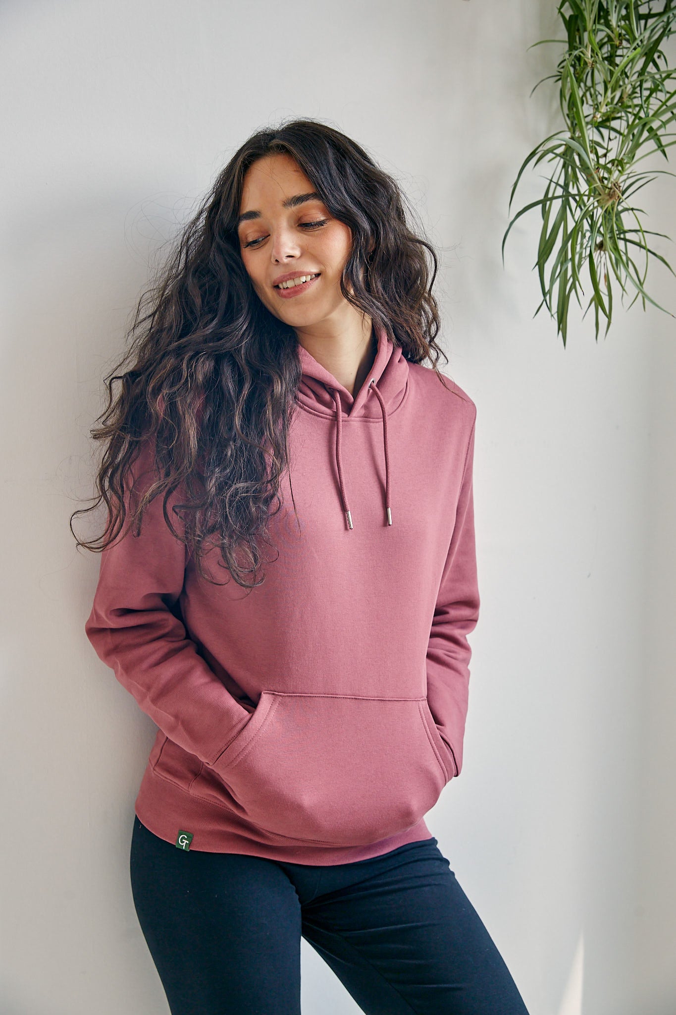 ORGANIC COTTON HOODIE - DARK ROSE