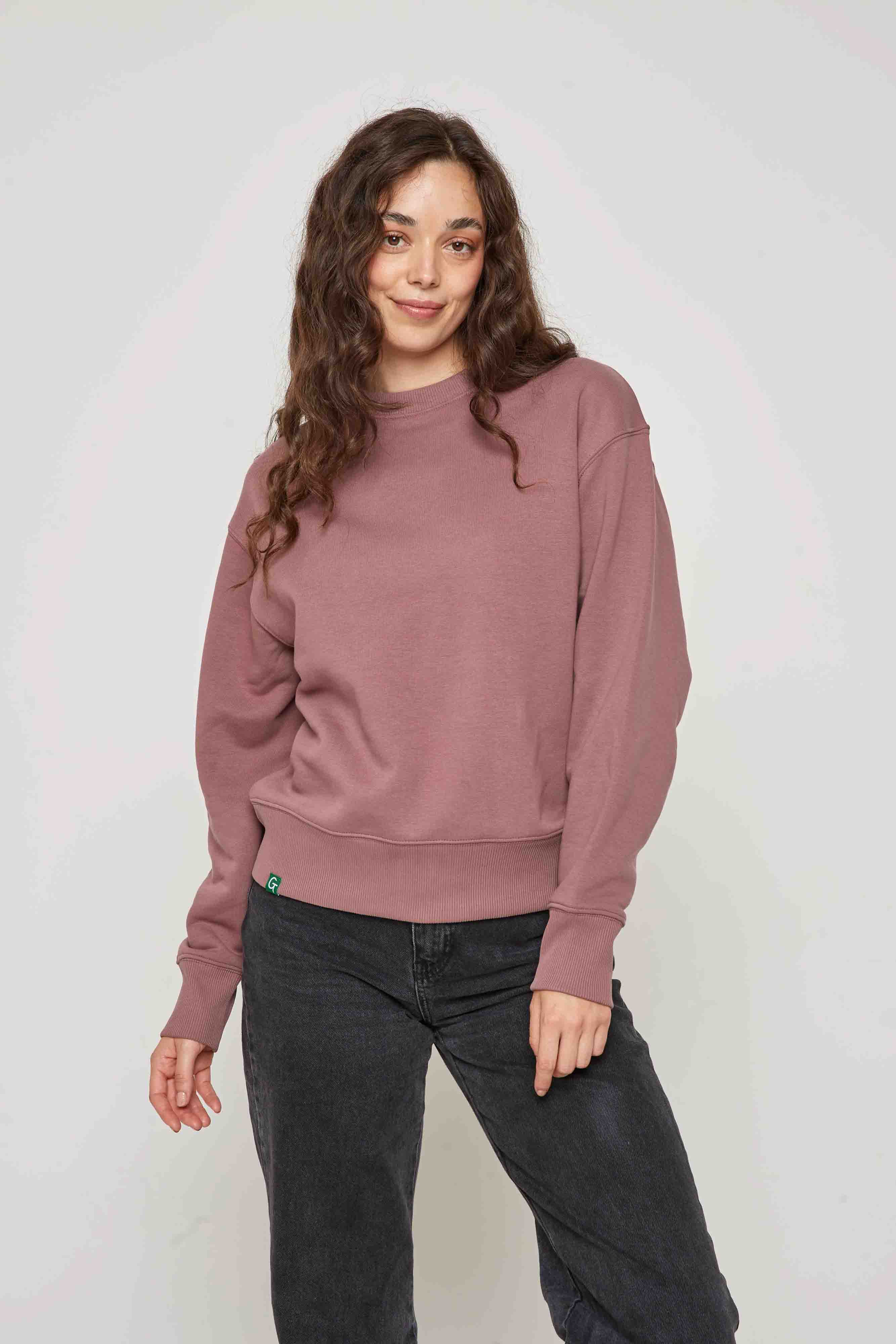 ORGANIC COTTON OVERSIZED SWEATER - ROSE BROWN