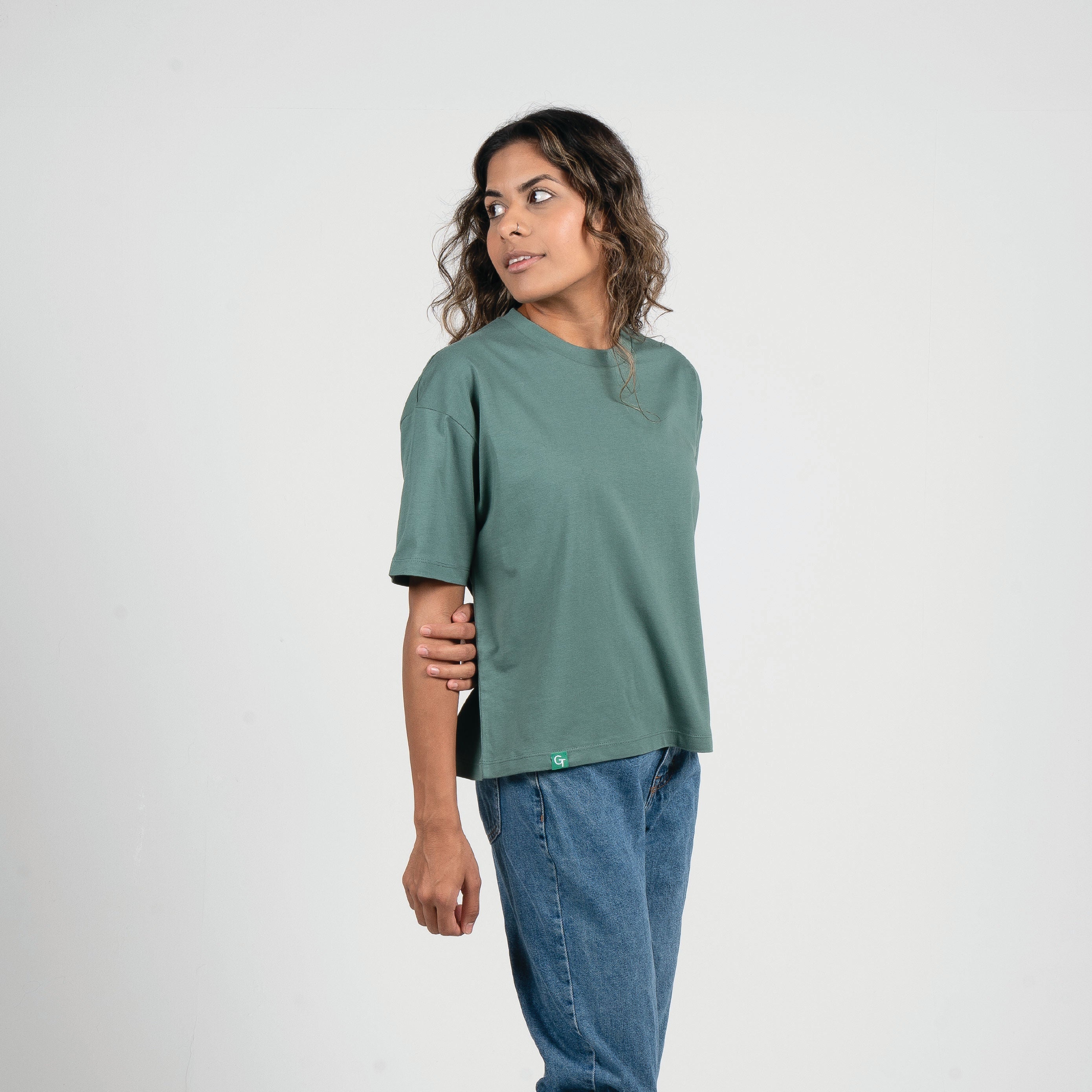 Organic Cotton Boxy T-Shirt - Sea Green