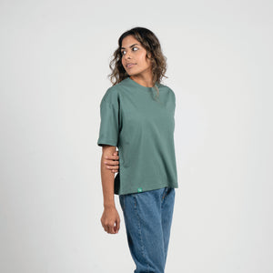 Organic Cotton Boxy T-Shirt - Sea Green